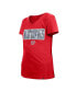 ფოტო #5 პროდუქტის Big Girls Red Washington Nationals Flip Sequin Team V-Neck T-shirt
