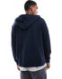 Jack & Jones zip through hoodie in navy