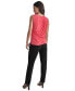 Women's Crewneck Sleeveless Side-Ruched Knit Top