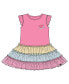 Girl Short Sleeve Dress With Tulle Skirt Bubble Gum Pink - Toddler Child