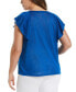 ფოტო #2 პროდუქტის Plus Size Lace-Up Flutter Short Sleeve Top