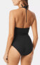 Фото #2 товара Vince Camuto Surf Shades V-Neck Wrap Tie One-Piece Swimsuit Black Size 8