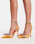 Public Desire Midnight heeled shoes in orange satin