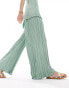 Фото #4 товара 4th & Reckless Tall exclusive pleated wide leg trousers co-ord in sage