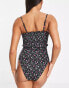 Фото #2 товара The Frolic Gianna shirred swimsuit in black floral