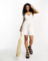 Фото #2 товара Only belted halter neck linen playsuit in white