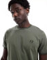 Фото #1 товара Fred Perry twin tipped t-shirt in khaki green