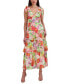 ფოტო #1 პროდუქტის Woman's Printed V-Neck Tie-Straps Tiered Dress