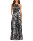 ფოტო #1 პროდუქტის Metallic Floral Halter Gown