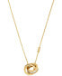 ფოტო #1 პროდუქტის Brass Baguette Interlocking Pendant Necklace