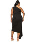 ფოტო #2 პროდუქტის Plus Size Esme Front Draped Sash Dress