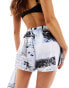 ASOS DESIGN satin co-ord short in newspaper print