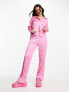 Monki co-ord crinkle trousers in pink M - фото #1