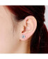 ფოტო #3 პროდუქტის White Gold Plated 3-Prong Martini Solitaire Stud Earrings