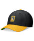 Фото #1 товара Men's Black/Gold Pittsburgh Pirates Cooperstown Collection Rewind Swooshflex Performance Hat