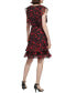 Фото #2 товара Petite Floral-Print Ruffled Fit & Flare Dress