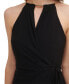 ფოტო #4 პროდუქტის Women's Metallic-Neck Faux-Wrap Dress