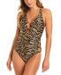 Фото #1 товара Women's Animal-Print Strappy Swimsuit