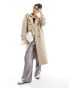 Vero Moda longline belted trench coat in stone