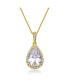 Фото #1 товара Sterling Silver with Clear Cubic Zirconia in Pear Shaped Pendant