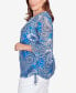 ფოტო #3 პროდუქტის Plus Size Ballet Neck Hummingbird Garden Printed Mesh Top