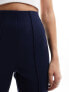 Vila high waisted pin tuck pull on trousers in navy