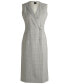 ფოტო #2 პროდუქტის Women's Checked Crepe Wrap-Front Dress