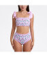 ფოტო #1 პროდუქტის Women's Pink Blossom Reversible Two-Piece Swimsuit