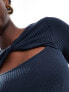 Cotton:On twist front long sleeve top in midnight blue