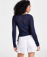 Women's Ribbed Tie-Hem Sweater, Created for Macy's