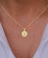 Cubic Zirconia & Lab-Grown Blue Spinel (1/20 ct. t.w.) Evil Eye Disc 18" Pendant Necklace in 14k Gold-Plated Sterling Silver