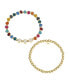 Multi Color Quartz BFF Stone and Beaded Stretch Bracelet Set
