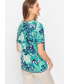 ფოტო #2 პროდუქტის Women's Viscose Blend Short Sleeve Water Print T-Shirt