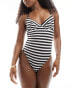 ASOS DESIGN underwired swimsuit in mono stripe