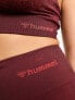 Hummel – Nahtloses kurzes Sport-Top in Dunkelrot mit U-Ausschnitt