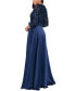 Фото #2 товара Women's Lace & Satin Long-Sleeve Ballgown