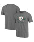 Фото #2 товара Men's Heathered Gray Miami Hurricanes Throwback Helmet Tri-Blend T-shirt