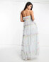 Maya Premium embroidered bandeau maxi dress ice blue