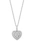 ფოტო #1 პროდუქტის EFFY® Diamond Heart Halo Cluster 18" Pendant Necklace (1/3 ct. t.w.) in 14k White Gold