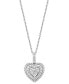 Фото #1 товара EFFY® Diamond Heart Halo Cluster 18" Pendant Necklace (1/3 ct. t.w.) in 14k White Gold