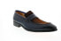 Фото #4 товара Carrucci KS478-120SC Mens Blue Leather Loafers & Slip Ons Penny Shoes