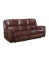 Фото #1 товара White Label Colin 87" Leather Match Lay Flat Double Reclining Sofa