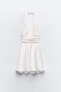 Фото #7 товара Платье из сатина с горловиной халтер ZARA