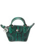 Фото #1 товара Longchamp Le Pliage Cuir Exotiq Xxs Snake-Embossed Leather Pouch Women's Green