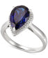 ფოტო #1 პროდუქტის Lab-Grown Sapphire (4-1/20 ct. t.w.) & Diamond Accent Ring in Sterling Silver