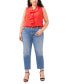 ფოტო #3 პროდუქტის Plus Size Split-Neck Ruffle-Front Top