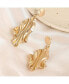 Women's Gold Metallic Ripple Drop Earrings