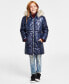 Фото #1 товара Big Girls Diamond Quilt Long Hooded Puffer Jacket