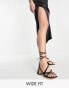 Фото #1 товара Topshop – Nadia – Sandalen in Schwarz mit Blockabsatz und Schnürung am Knöchel, weite Passform