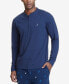 ფოტო #1 პროდუქტის Men's Soft, Breathable Long Sleeve Henley Pajama Shirt